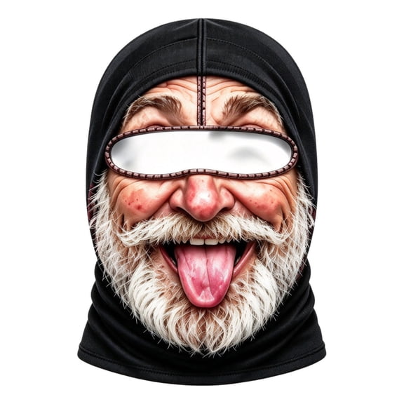 Funny Realistic Old Man Face Balaclava Ski Mask for Men Women Novelty Full Face Cover Neck Gaiter Stretch Costume Mask for Halloween Party Skiing Snowboarding Cycling Winter Outdoor