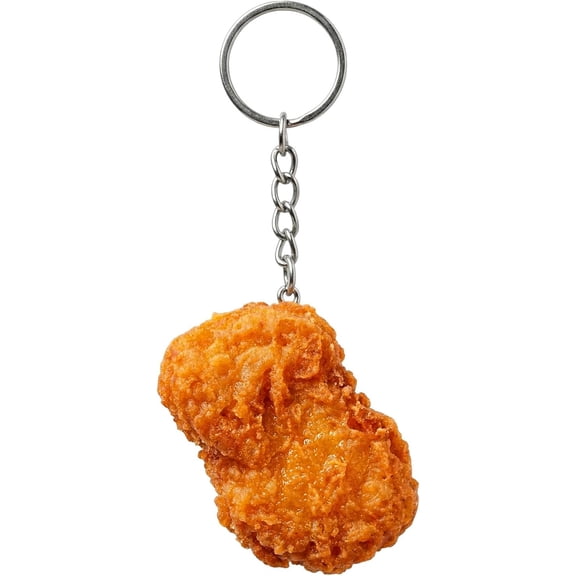 Funny Realistic Simulation Chicken Nugget Keychain, Novelty Fake Food Pendant Key Ring, Unique Cute Bag Charm Ornament Gift
