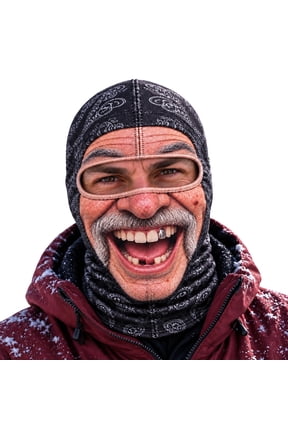 Funny Realistic Ski Mask Print Winter Face Ski Mask, Realistic Winter Balaclava - Hilarious Winter Party Gear for Outdoor 