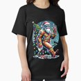 thumbnail image 1 of Funny Red Hat Bigfoot Christmas Tree Xmas Lights Design Unisex T-Shirt, up to Size 5XL, 1 of 2