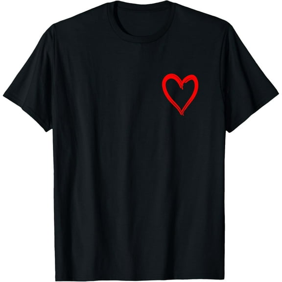 Funny Red Heart Graphic Mens T-Shirt, Valentine Day Tee