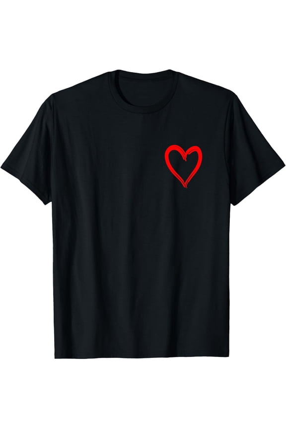 Funny Red Heart Graphic Mens T-Shirt, Valentine Day Tee
