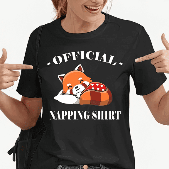 Funny Red Panda Letter Print T Shirt Graphic Top Tees Streetwear Punk T-Shirt Women Clothes