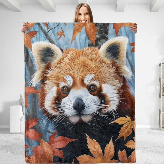 Funny Red Panda Throw Blanket - Soft Plush, Lightweight, Warm, Fuzzy Anti-Pilling Flannel Blanket for Couch, Bedroom, Travel, Bed - Perfect Comfy Gift for Kids and Adults 50inΓ60in