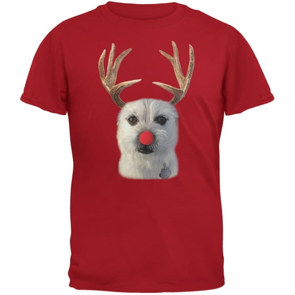Funny Reindeer Dog Ugly Christmas Sweater Red Youth T-Shirt