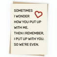 thumbnail image 1 of Funny Relationship Card – “Sometimes I Wonder” Cute Greeting Card with Heart Design – Blank Inside, Envelope Included – Perfect for Partner, Spouse, or Friends, 1 of 3
