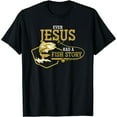 thumbnail image 1 of Funny Religious Fisherman Jesus Men's Casual Short Sleeve Black T-Shirt, 1 of 5
