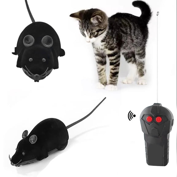 Funny Remote Control Animals Toy Wireless Pet Cat Dog Interactive Moving Plaything Black 5.91X3.54X2.56 inch