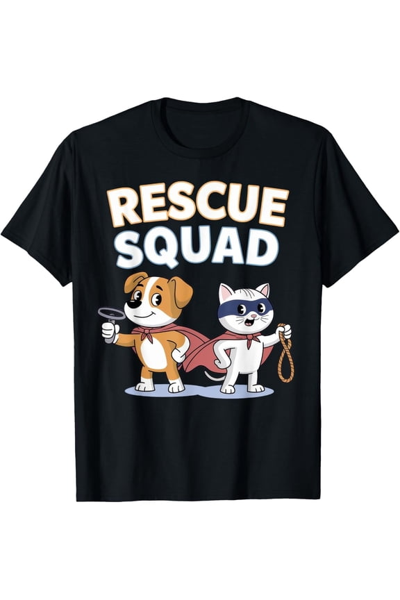 Funny Rescue Squad 2025 T-Shirt – Cat & Dog Lover Animal Rescue Crew Tee