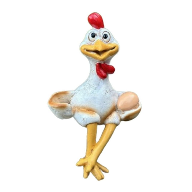 Funny Resin Chicken Sculpture Creative Decorative Figurine For Garden