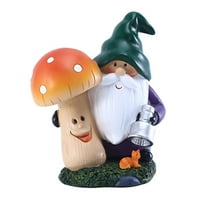 Funny Resin Garden Gnome Mushroom Statue Solar LED Lights Hand Painted Naughty Dwarfs Figurines Home Lovely Crafts Garden Decoration For Birthday Gifts
