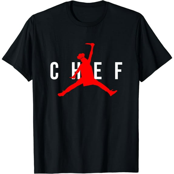 Funny Restaurant Chef - Jumping Chef Knife Logo T-Shirt