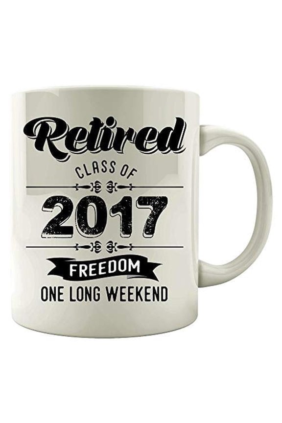 Retired 11 oz Coffee Mug - Class Of 2017 Freedom One Long Weekend White Ceramic Gift
