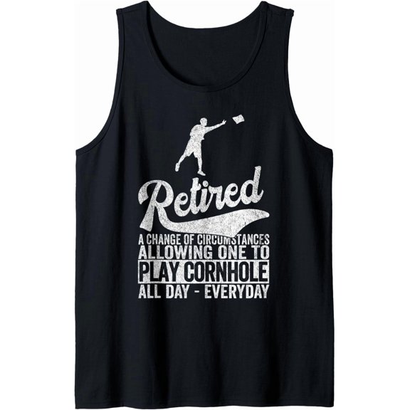 Funny Retired Definition Retirement Plan Cornhole Tank Top Size S-3XL