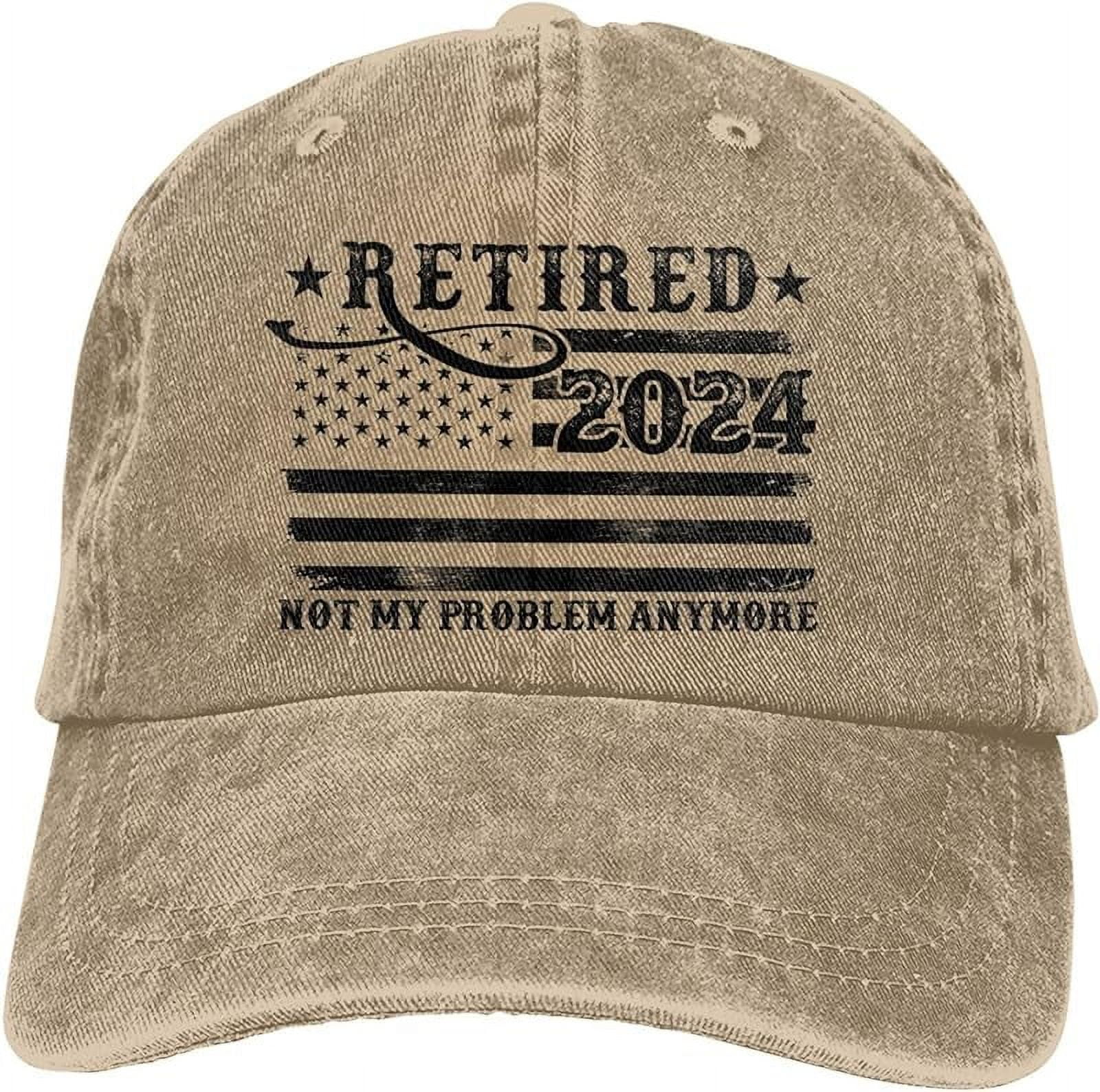 Retirement Baseball Cap 2025 - "Not My Problem Anymore" Denim Embroidered Hat