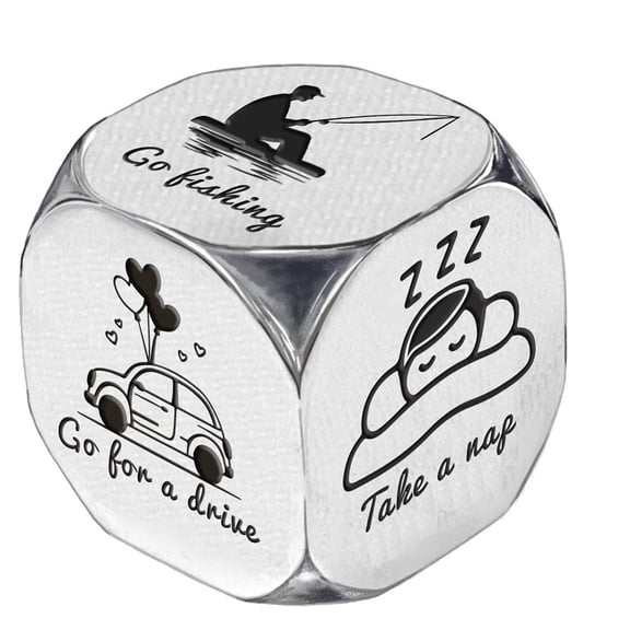 Funny Retirement Gifts 1Set Stainless Steel Activity Decision Dice 6 Sides Activity Dicision Retirement Dice Gifts with Gifts Box