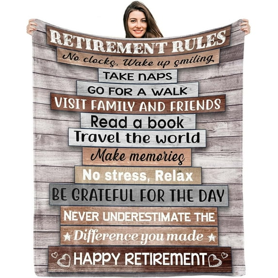 Funny Retirement Gifts for Men/Women 2024, Farewell Gifts for Coworkers Women/Men, Happy Retirement Gifts Blanket 50"x60", Best Retired Gifts for Coworker, Goodbye Gifts Idea