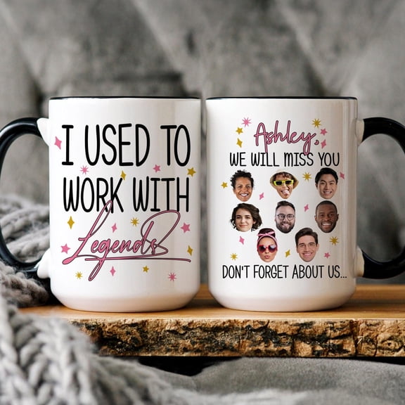 Funny Retirement Mug for Coworker Personalized Office Leaving Gift I Used To Work With Leg