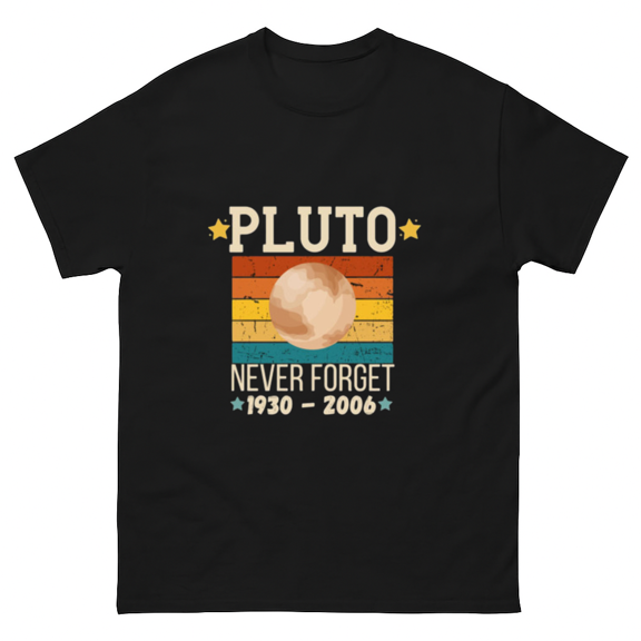 Funny Retro Astronomy Never Forget Pluto Vintage Space Unisex T-Shirt, for men & women, up to size 5XL