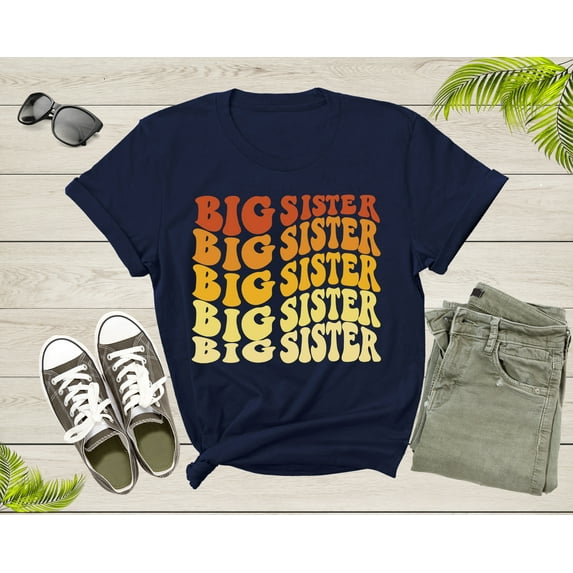 Funny Retro Big Sister Gift Present For Girl Teenager Women T-Shirt Big Sister Lover Graphic Design T Shirt for Girls Teens Tshirt