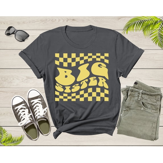 Funny Retro Big Sister Gift Present For Girl Teenager Women T-Shirt Big Sister Lover Graphic Design T Shirt for Girls Teens Tshirt