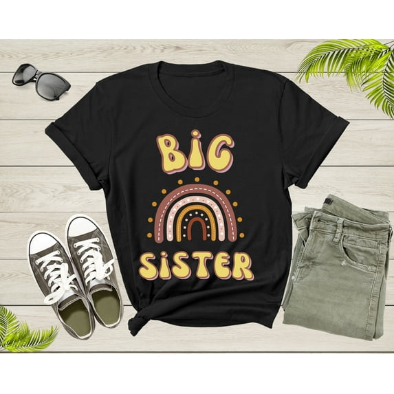 Funny Retro Big Sister Gift Present For Girl Teenager Women T-Shirt Big Sister Lover Graphic Design T Shirt for Girls Teens Tshirt