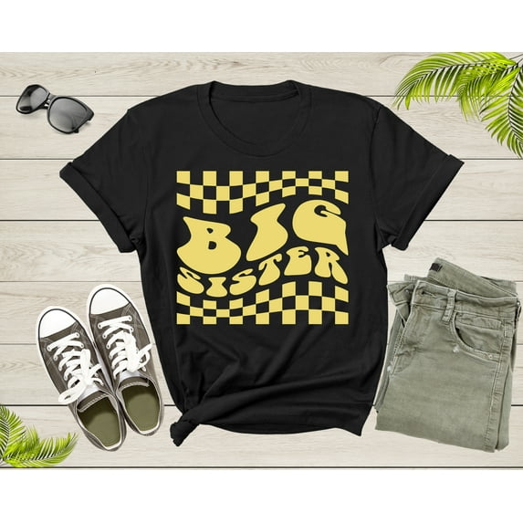 Funny Retro Big Sister Gift Present For Girl Teenager Women T-Shirt Big Sister Lover Graphic Design T Shirt for Girls Teens Tshirt