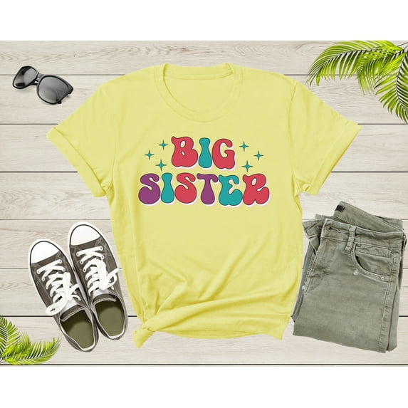 Funny Retro Big Sister Gift Present For Girl Teenager Women T-Shirt Big Sister Lover Graphic Design T Shirt for Girls Teens Tshirt
