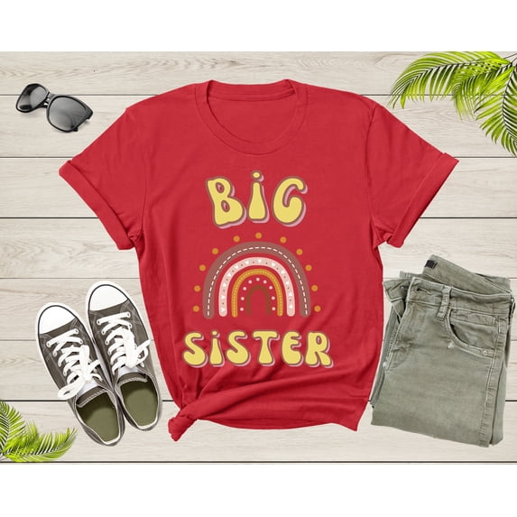 Funny Retro Big Sister Gift Present For Girl Teenager Women T-Shirt Big Sister Lover Graphic Design T Shirt for Girls Teens Tshirt