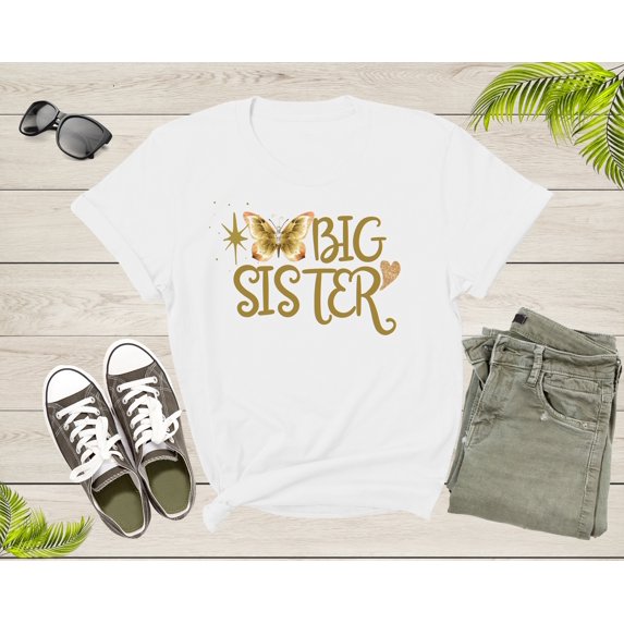 Funny Retro Big Sister Gift Present For Girl Teenager Women T-Shirt Big Sister Lover Graphic Design T Shirt for Girls Teens Tshirt