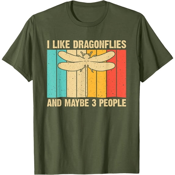 Funny Retro Dragonfly Lovers Unisex Softstyle T-Shirt,Military Green Color,Size 5-6T