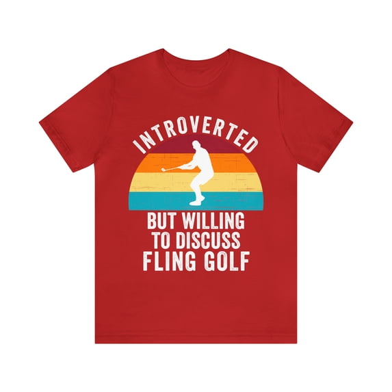 Funny Retro Fling Golf Shirt, Introverted But Willing To Discuss Fling Golf