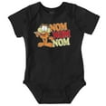 thumbnail image 1 of Funny Retro Garfield Cartoon Nom Nom Romper Boys or Girls Infant Baby Brisco Brands NB, 1 of 6
