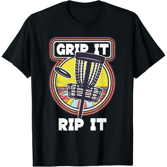Funny Retro Grip and Rip It Disc Golf T-Shirt