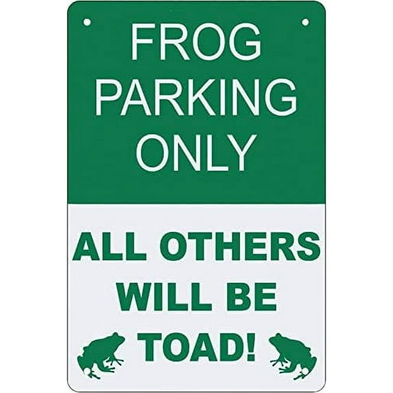 Funny Retro Metal Tin Sign Only Frog Parking Wall Decoration Use Indoor/Outdoor-Great Gift and Decor Rustic Art-Print at Home Poster Tin Awesome Poster Unframe 8"x12"