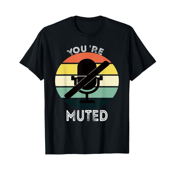 Funny Retro Microphone Graphic T-Shirt - Perfect for Virtual Meetings and Humor