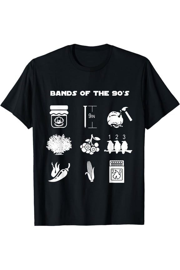 Funny Retro Popular Music Bands of the 90s Rock Pop Culture T-Shirt