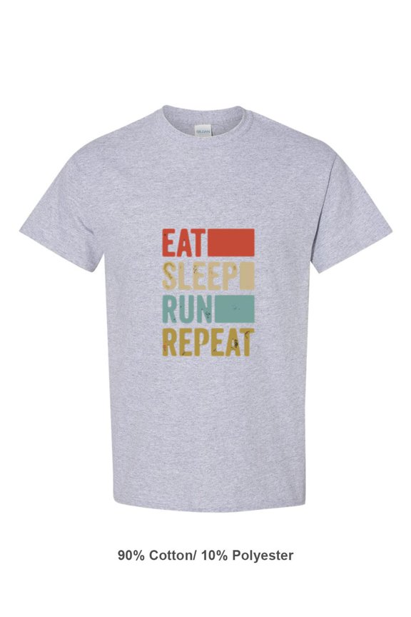 Funny Retro Runner And Running Quote Eat Sleep Run Repeat For Men Unisex T-Shirt, up to size 5XL