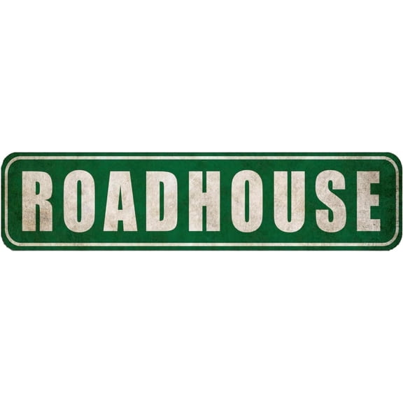 Funny Retro Tin Sign - ROADHOUSE - For Office, Garage, Garden And Man Cave, Coffee Station Decor, 4"x16"
