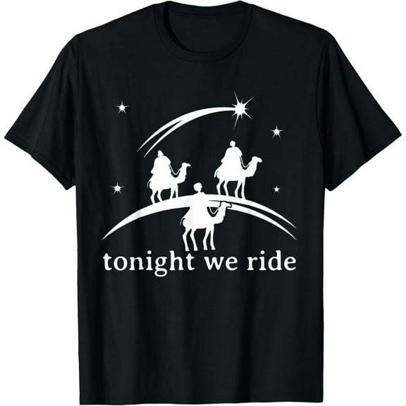Funny Retro Tonight We Ride Jesus Christian Merry Christmas T-Shirt