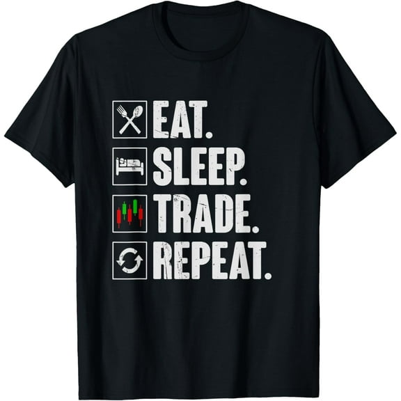 Funny Retro Trading Trader T-ShirtMen and women, White Black T-shirt, size: Extra large S-4XL