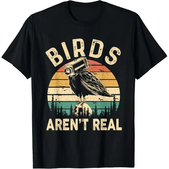 Funny Retro Vintage Birds Aren'T Real Birds Spies Men Women T-Shirt Unisex S-5XL Hot Trending Shirt, Vintage Birthday Gift