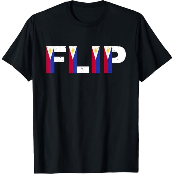 Funny Retro Vintage Filipino Pinoy Flip T-ShirtMen's and women's gift, black and white T-shirt, size: Extra large S-4XL