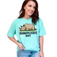 thumbnail image 1 of Funny Rhinoceros Shirt, Cute Rhino Lying Down Tee, Animal Lovers T-shirt, Humorous Wildlife Graphic Tee, Chalky Mint Comfort Colors T-Shirt, 2XL, 1 of 1