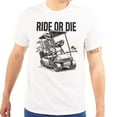 thumbnail image 1 of Funny Ride or Die Skeleton Golf Cart Men's Graphic T Shirt Tees Brisco Brands S, 1 of 6