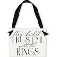 thumbnail image 1 of Funny Ring Bearer Wedding Sign | Ceremony Banner Formal Black & White Formal (Didn't Trust With Rings), 1 of 5