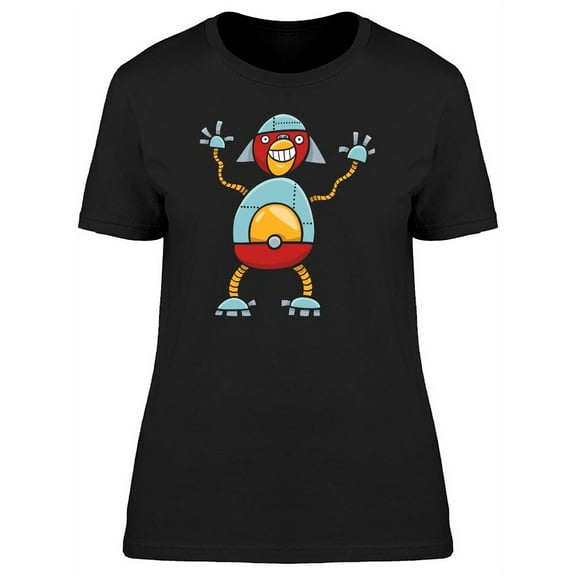 Funny Robot Cartoon T-Shirt Women -Image by Shutterstock, Female XX-Large