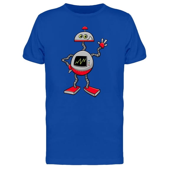 Funny Robot Doodle Cartoon Tee Men's -Image by Shutterstock