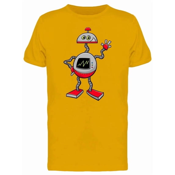 Funny Robot Doodle Cartoon Tee Men's -Image by Shutterstock