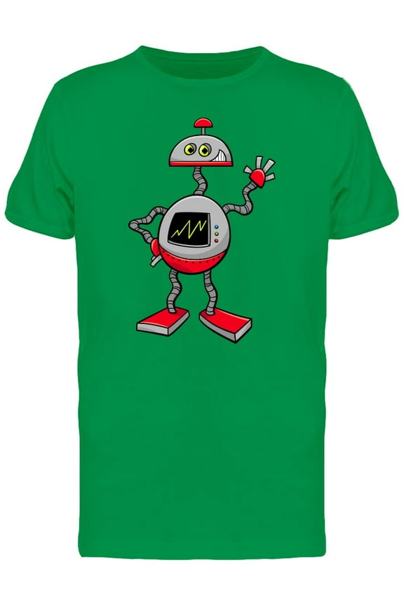 Funny Robot Doodle Cartoon Tee Men's -Image by Shutterstock